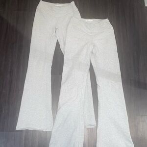 2 pairs of leggings.80% cotton and 8% spandex